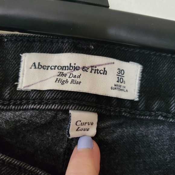 Womens Abercrombie & Fitch Curve Love The Dad Highrise Jeans Size 10 Short - Picture 3 of 12